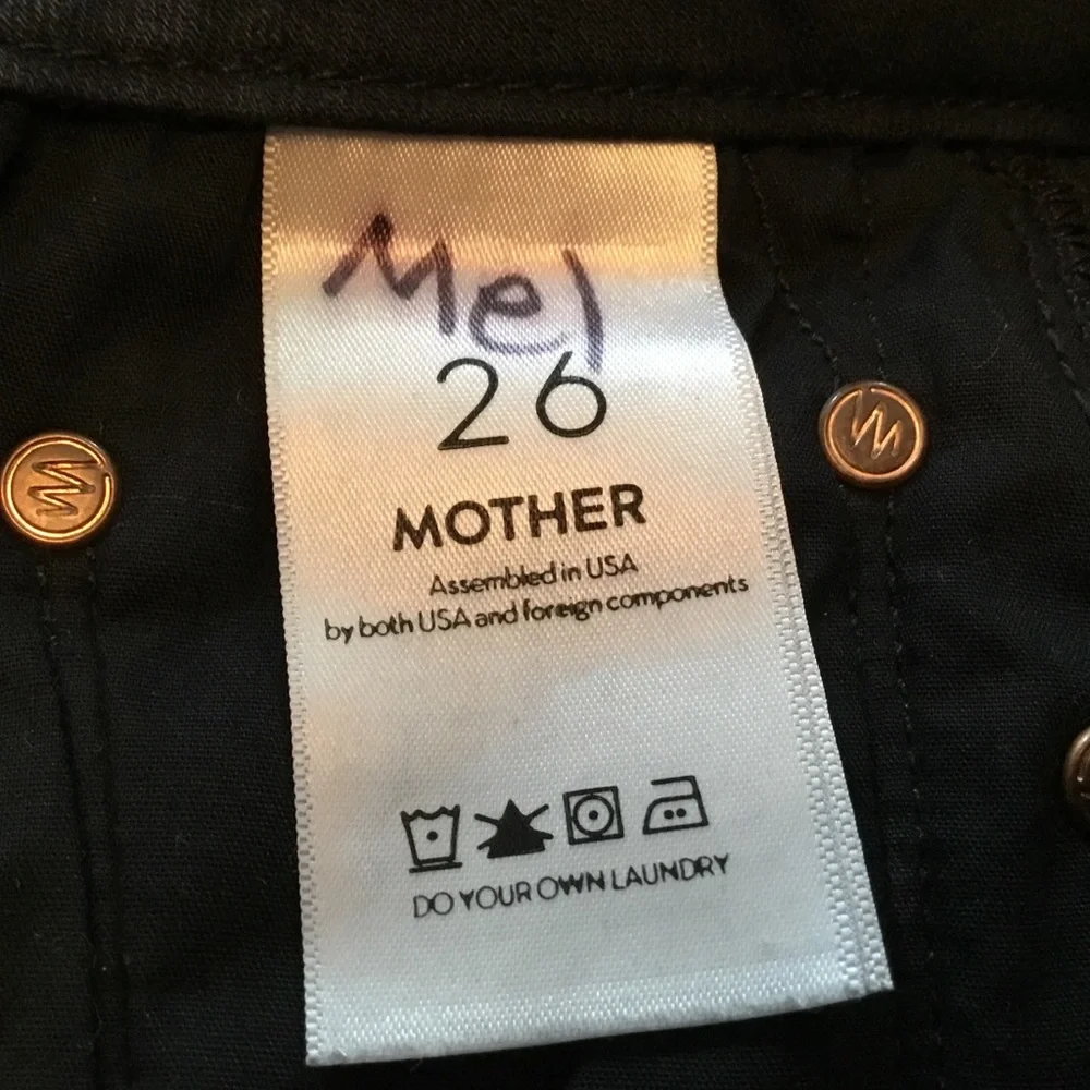 MOTHER Looker Ankle Fray Black Distressed Skinny Jeans - 26